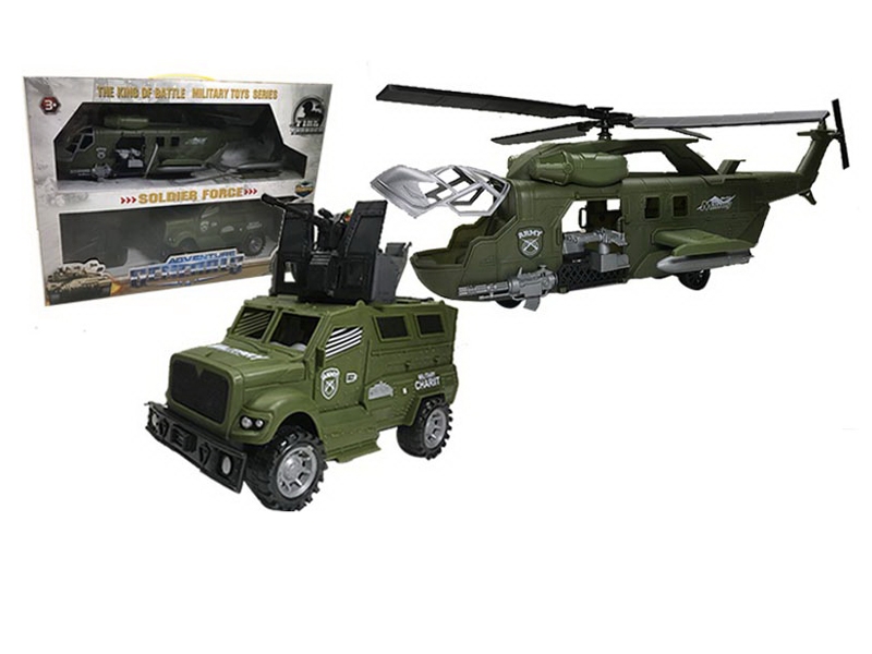 FRICTION HELICOPTE & CHARIOT 2PCS - HP1125786