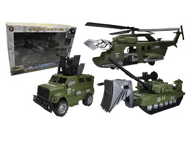 FRICTION HELICOPTE & CHARIOT & TANK 3PCS - HP1125787