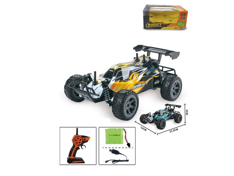 1:18 4 FUNCTION HIGH-SPEED R/C CAR ，GREEN/YELLOW,INCLUDED BATTERY - HP1126022