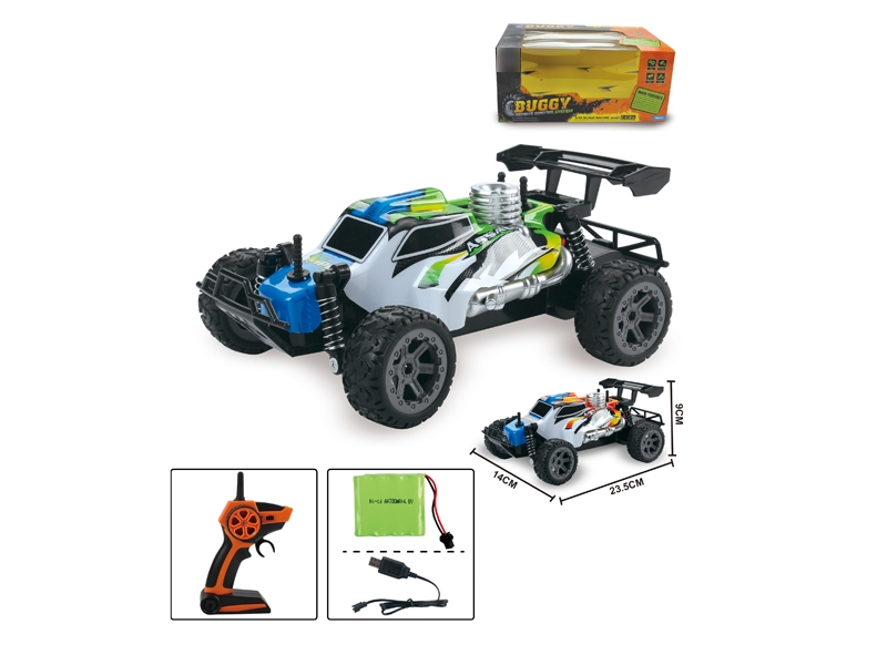 1:18 4 FUNCTION HIGH-SPEED R/C CAR ，ORANGE/GREEN,INCLUDED BATTERY - HP1126024