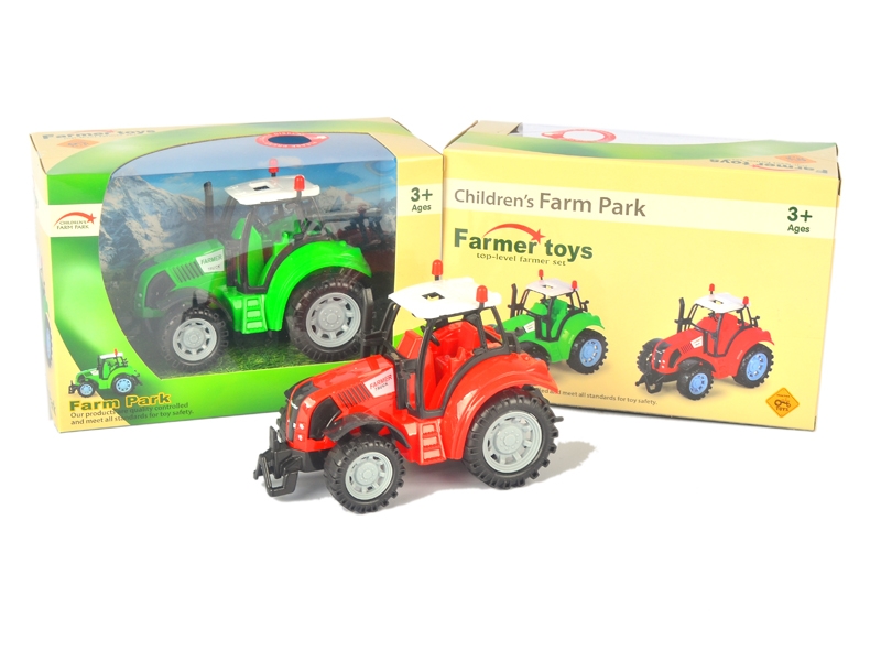 FRICTION FARMER TRUCK W/LIGHT & SOUND & INCLUDED BATTERY RED & GREEN - HP1126074