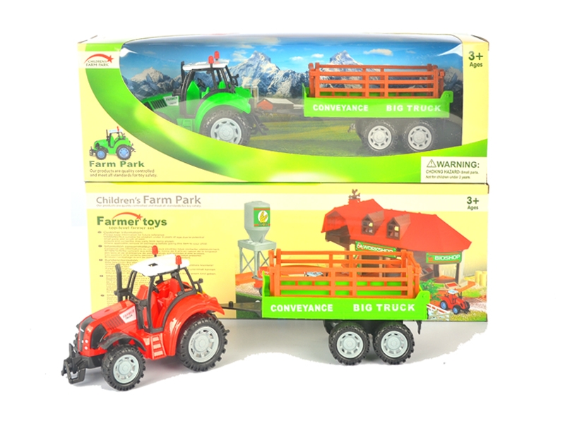 FRICTION FARMER TRUCK W/LIGHT & SOUND & INCLUDED BATTERY RED & GREEN - HP1126075