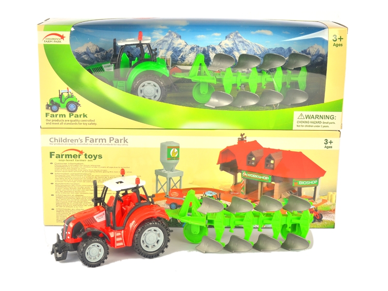 FRICTION FARMER TRUCK W/LIGHT & SOUND & INCLUDED BATTERY RED & GREEN - HP1126083