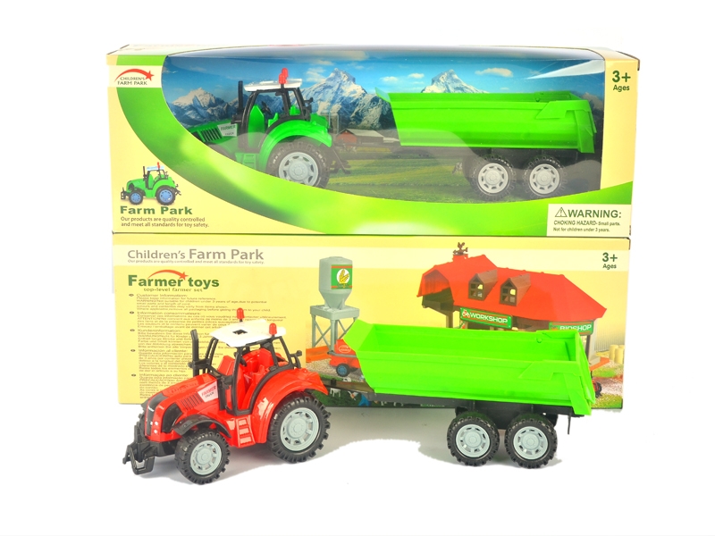 FRICTION FARMER TRUCK W/LIGHT & SOUND & INCLUDED BATTERY RED & GREEN - HP1126084
