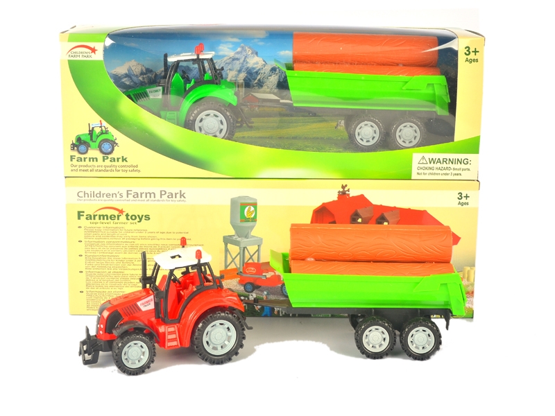 FRICTION FARMER TRUCK W/LIGHT & SOUND & INCLUDED BATTERY RED & GREEN - HP1126085