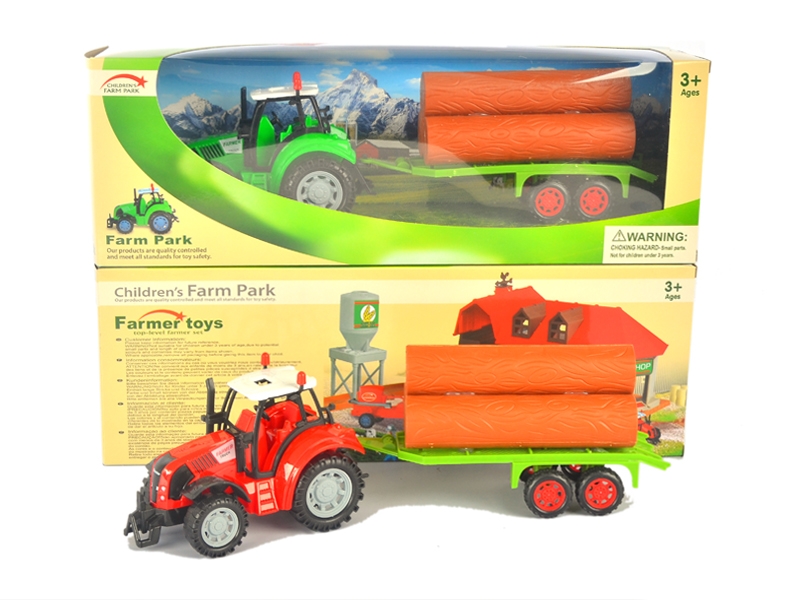 FRICTION FARMER TRUCK W/LIGHT & SOUND & INCLUDED BATTERY RED & GREEN - HP1126086
