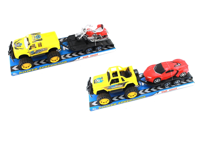 FRICTION TRAILER W/1 MOTORBIKE RED/YELLOW - HP1126192