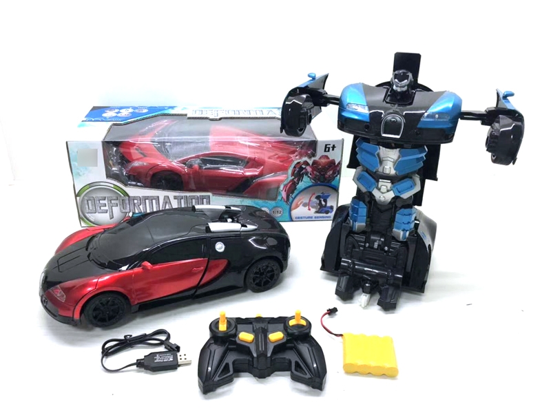 1:12 4 FUNCTION  R/C TRANSFORMER CAR,INCLUDED BATTERY,RED/BLUE/GOLDEN/YELLOW - HP1126289