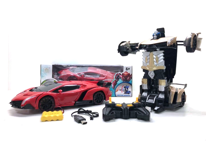 1:12 4 FUNCTION  R/C TRANSFORMER CAR,INCLUDED BATTERY,RED/BLUE - HP1126290