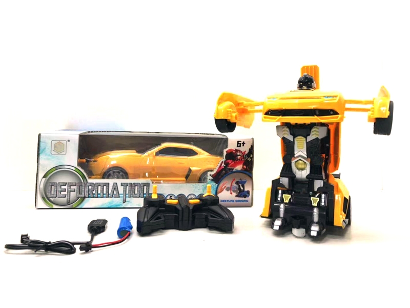 1:14 4 FUNCTION  R/C TRANSFORMER CAR,INCLUDED BATTERY,YELLOW - HP1126291