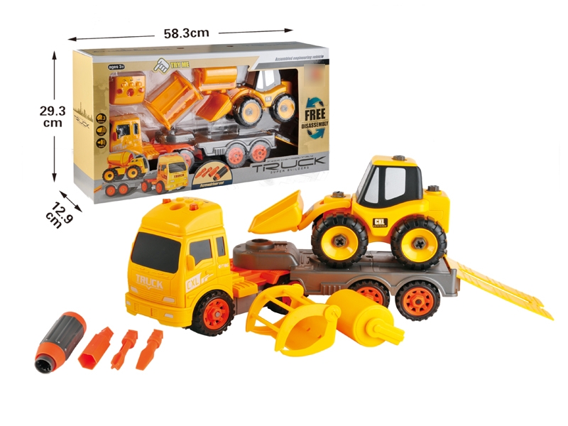 ASSEMBLE FREE WAY CONSTRUCTION CAR W/LIGHT & MUSIC INCLUDED BATTERY - HP1126392