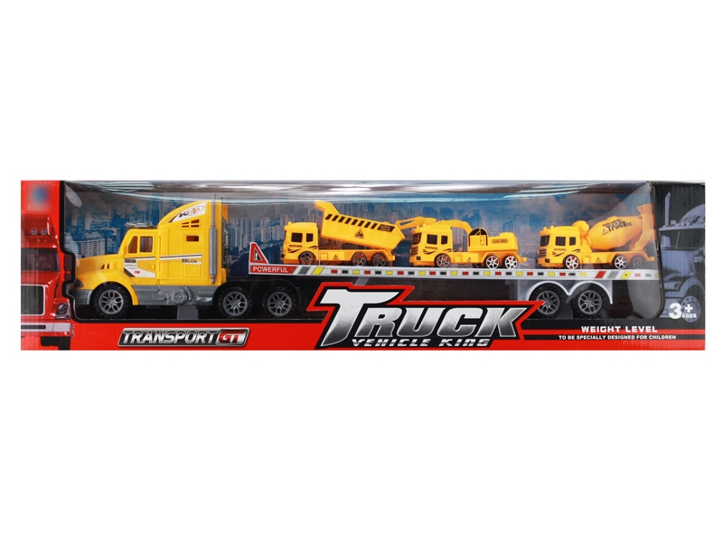 FRCITION TRUCK W/3 FREE WAY CARS,RED/YELLOW/BLUE - HP1126441