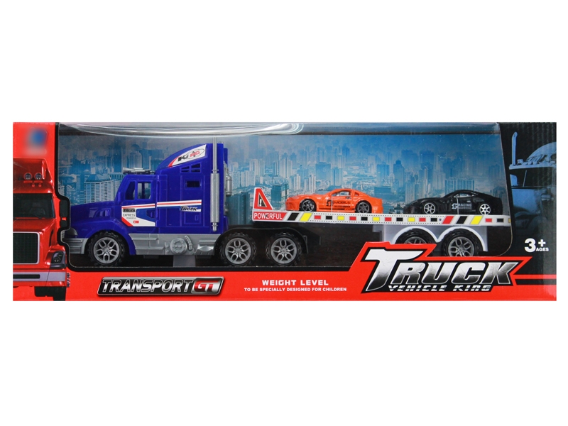 FRCITION TRUCK W/2 FREE WAY CARS,RED/YELLOW/BLUE - HP1126443