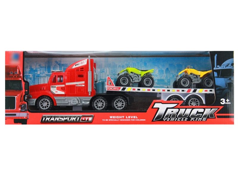 FRCITION TRUCK W/2 FREE WAY CARS,RED/YELLOW/BLUE - HP1126445