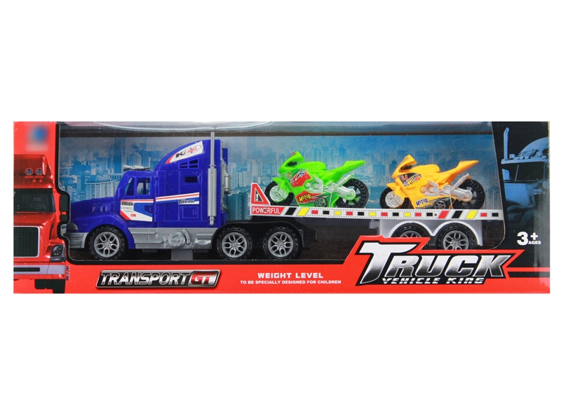 FRCITION TRUCK W/2 FREE WAY CARS,RED/YELLOW/BLUE - HP1126446