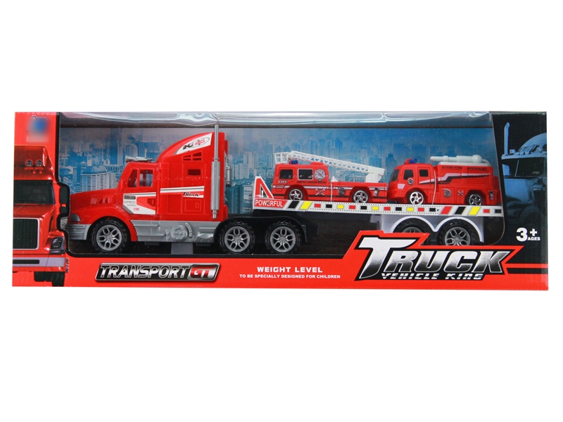 FRCITION TRUCK W/2 FREE WAY CARS,RED/YELLOW/BLUE - HP1126448