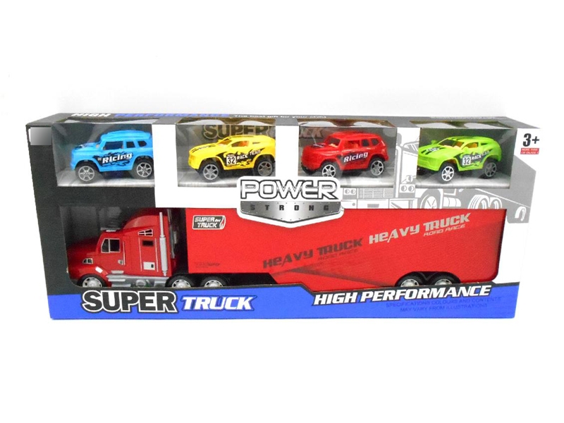 FRICTION TRUCK W/FREE WAY CAR 4PCS - HP1126468