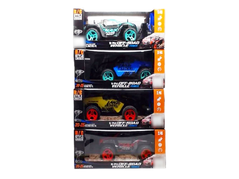 1:14 4 FUNCTION R/C CAR  W/INCLUDED BATTERY RED & YELLOW & GREEN & BLUE - HP1126496