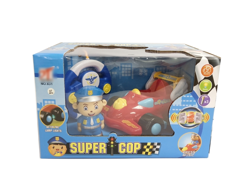 2 CH R/C POLICE CAR W/LIGHT & MUSIC & USB,RED/BLUE - HP1127037