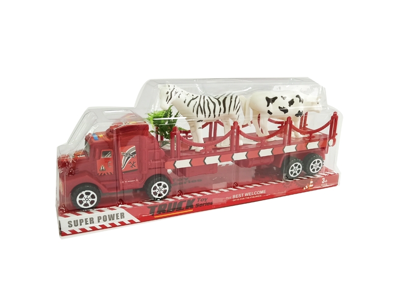 FRICTION TRUCK W/ANIMALS,RED/BLUE/GREEN - HP1127040
