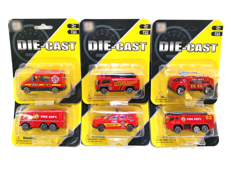 1:64 FREE WAY DIE CAST FIRE FIGHTING TRUCK,6ASST - HP1127285