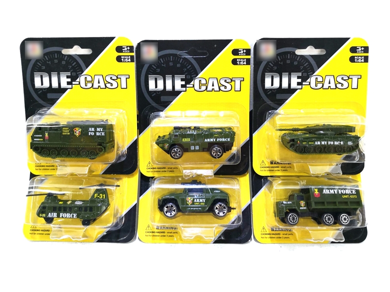 1:64 FREE WAY DIE CAST MILITARY CAR,6ASST - HP1127288
