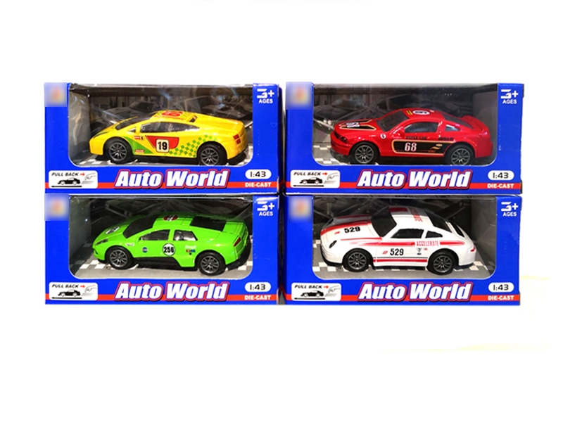 1:43 PULL BACK DIE CAST CAR 4ASST,24PCS/DISPLAY BOX - HP1127294