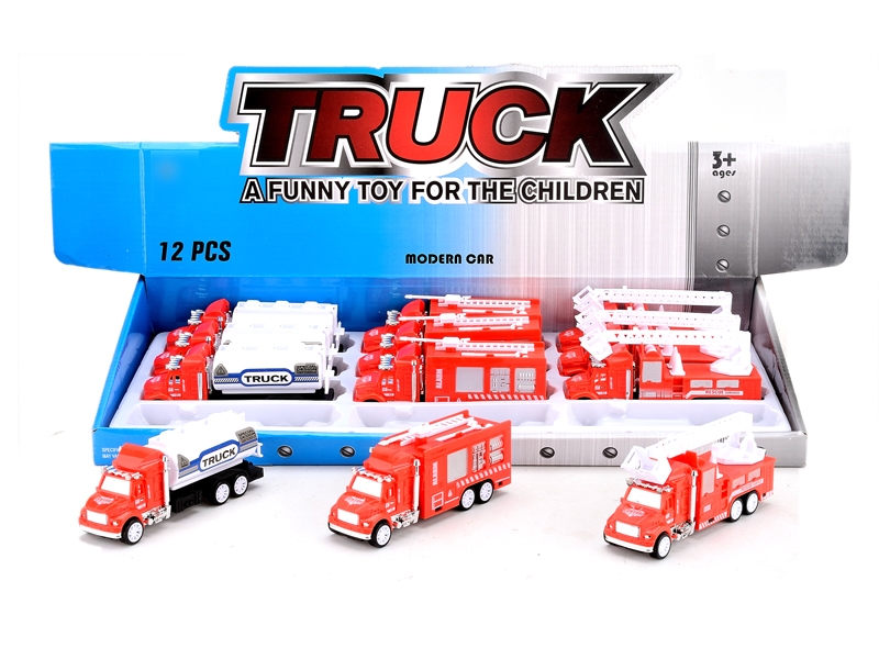 FRICTION FIRE FIGHTING TRUCK,3ASST，12PCS/DISPLAY BOX - HP1127480