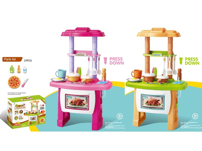 KITCHEN SET W/LIGHT & SOUND (CIRCULATING WATET)PINK/GREEN - HP1127922