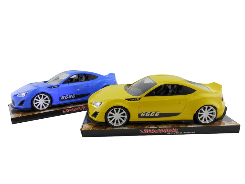 FRICTION CAR W/LIGHT,YELLOW/BLUE,INCLUDED BATTERY - HP1128131