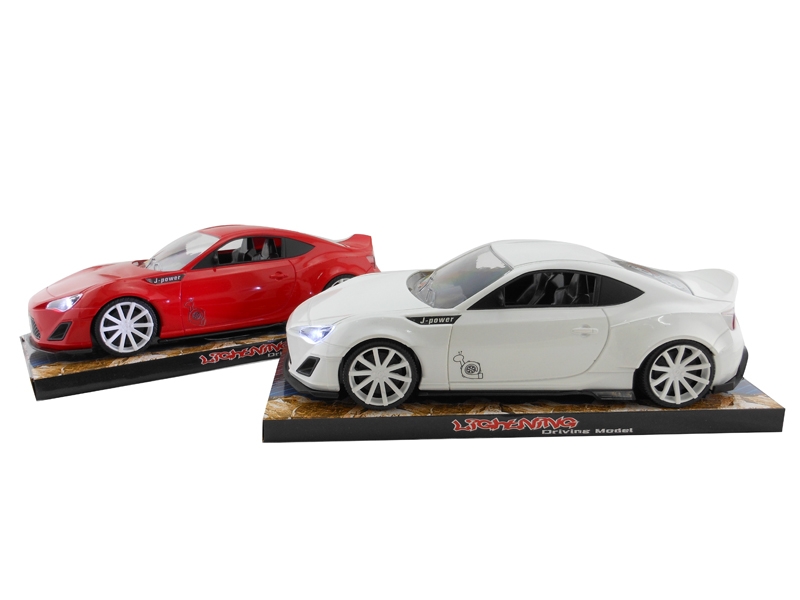 FRICTION CAR W/LIGHT,RED/WHITE,INCLUDED BATTERY - HP1128132