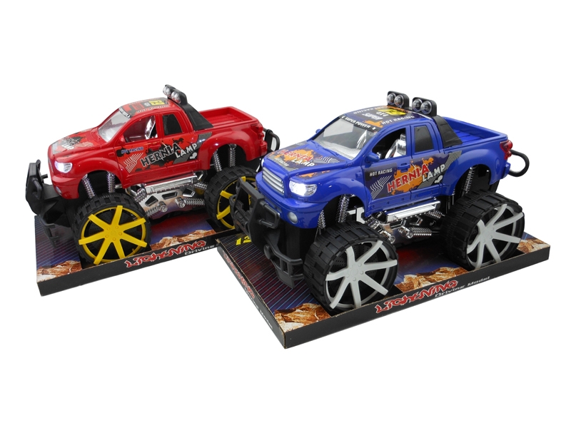 FRICTION CAR W/LIGHT,RED/BLUE,INCLUDED BATTERY - HP1128133