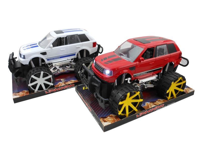 FRICTION CAR W/LIGHT,RED/WHITE,INCLUDED BATTERY - HP1128137