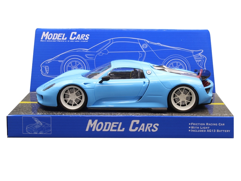 FRICTION CAR W/LIGHT,BLUE,INCLUDED BATTERY - HP1128140