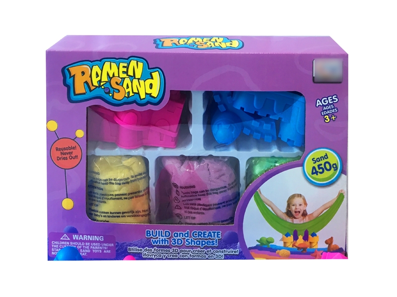 450G SPACE SAND SET 4PCS(3 COLORS) - HP1128167