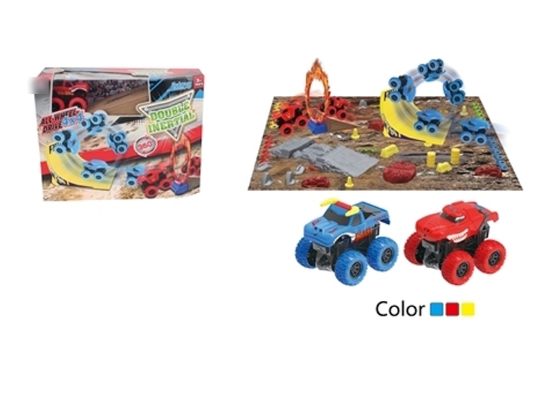 FRICTION CAR W/DIY SCENE RED & YELLOW & BLUE - HP1128563