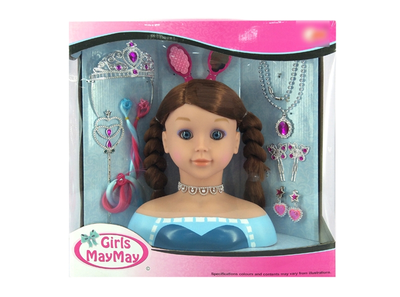 27CM  RUBBER DOLL HEAD W/BEAUTY SET - HP1129156