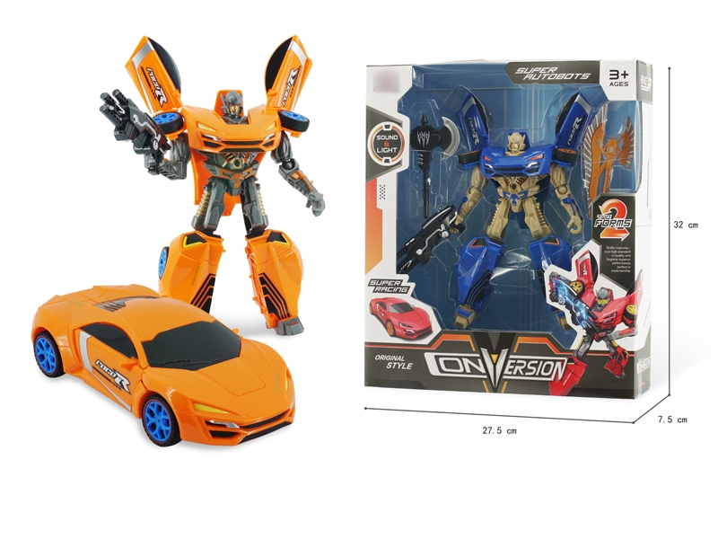TRANSFORMATIVE CAR W/LIGHT & MUSIC,INCLUDED BATTERYM, BLUE/ORANGE - HP1129182
