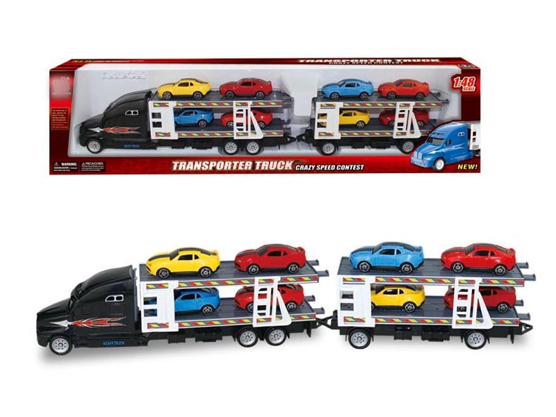 FRICTION TRUCK W/8 CARS,RED/BLUE/BLACK - HP1129240