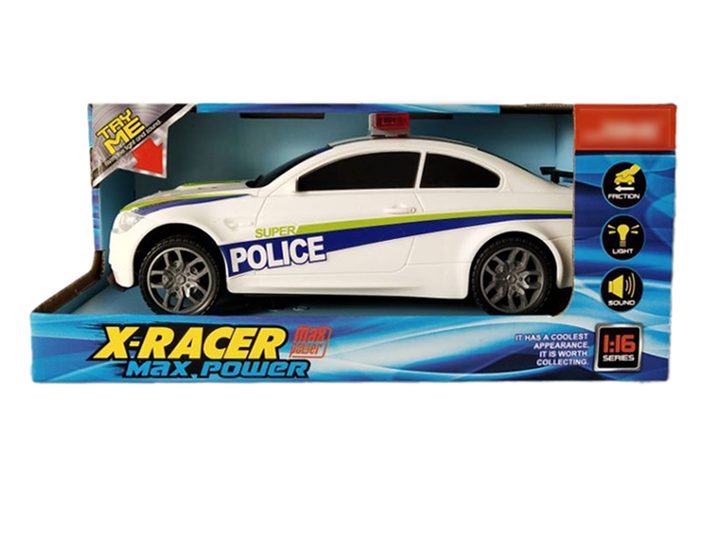 FRICTION POLICE CAR W/LIGHT & MUSIC  & INCLUDED BATTERY - HP1129296