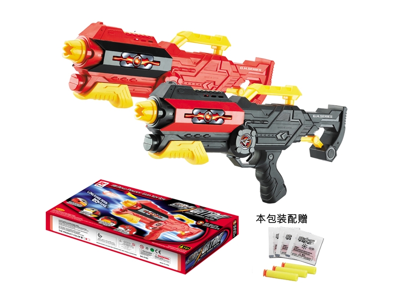 SOFT SHOOTING GUN W/WATER BULLET,RED/BLACK - HP1129525