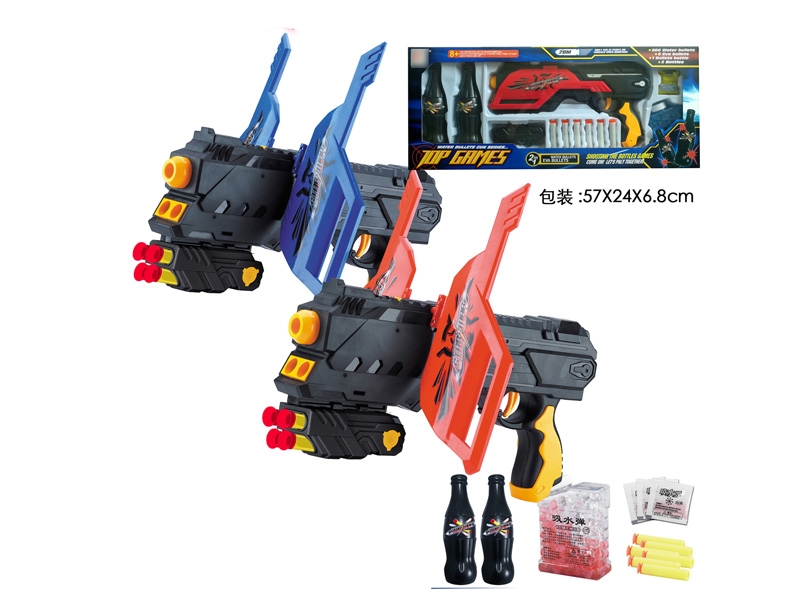 SOFT SHOOTING GUN W/WATER BULLET,RED/BLUE - HP1129537