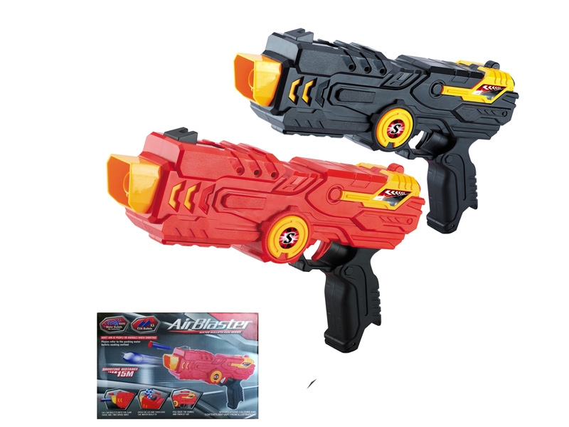 SOFT SHOOTING GUN W/WATER BULLET,RED/BLACK - HP1129543
