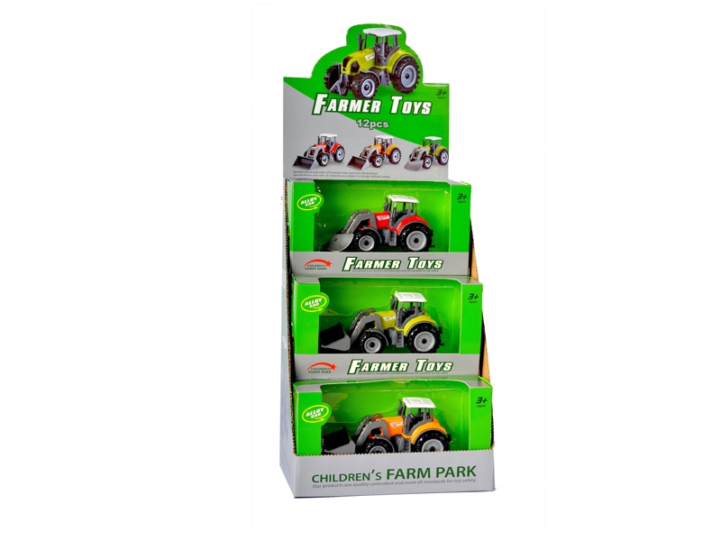 FREE WAY DIE CAST FARM CAR 12PCS/DISPLAY BOX RED/GREEN/YELLOW - HP1129754