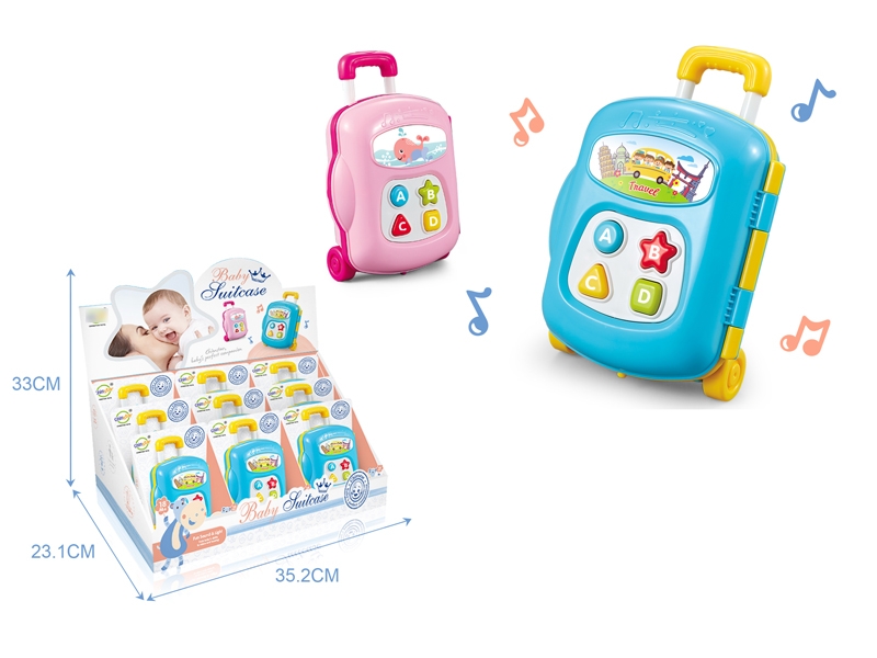 BABY SUITCASE W/LIGHT & SOUND,PINK/BLUE,12PCS/DISPLAY BOX - HP1129802