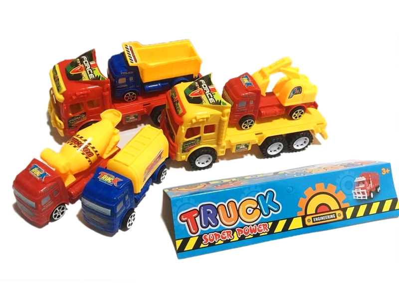 FRICTION TRUCK W/FREE WAY CONSTRUCTION CAR,RED/YELLOW - HP1130020
