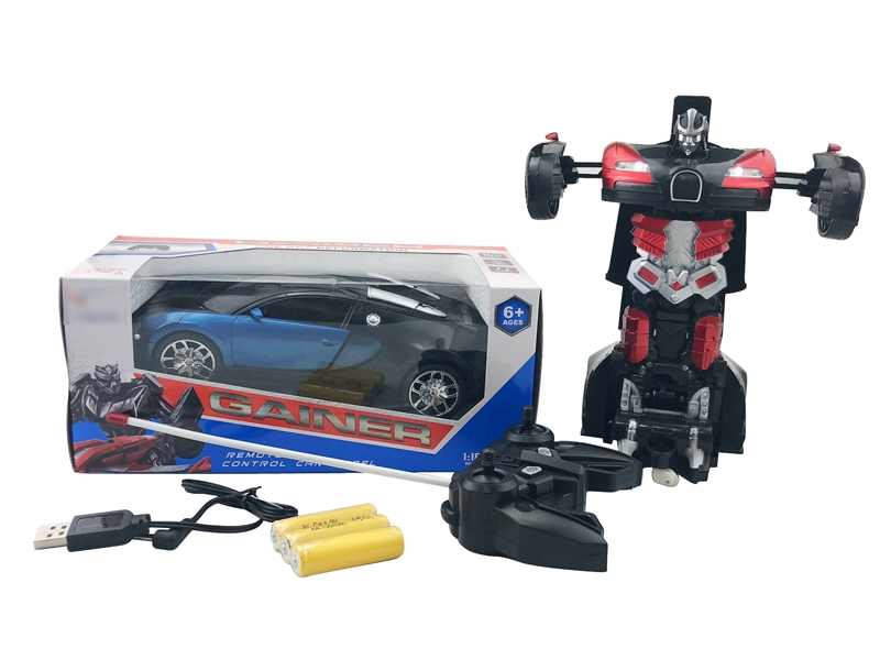 1:18  R/C TRANSFORMER CAR,INCLUDED BATTERY RED BLUE - HP1130054