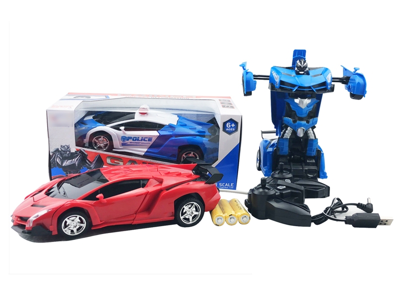 1:18  R/C TRANSFORMER CAR,INCLUDED BATTERY RED BLUE YELLOW ORANGE - HP1130055