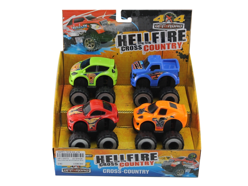 FRICTION CAR 4PCS/DISPLAY BOX - HP1130072