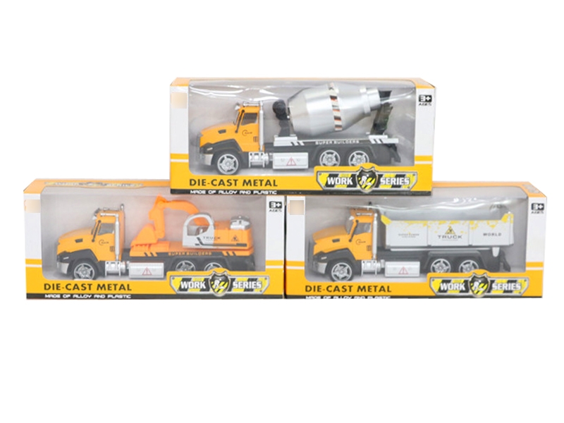 PULL BACK DIE CAST CONSTRUCTION CAR 3ASST - HP1130212